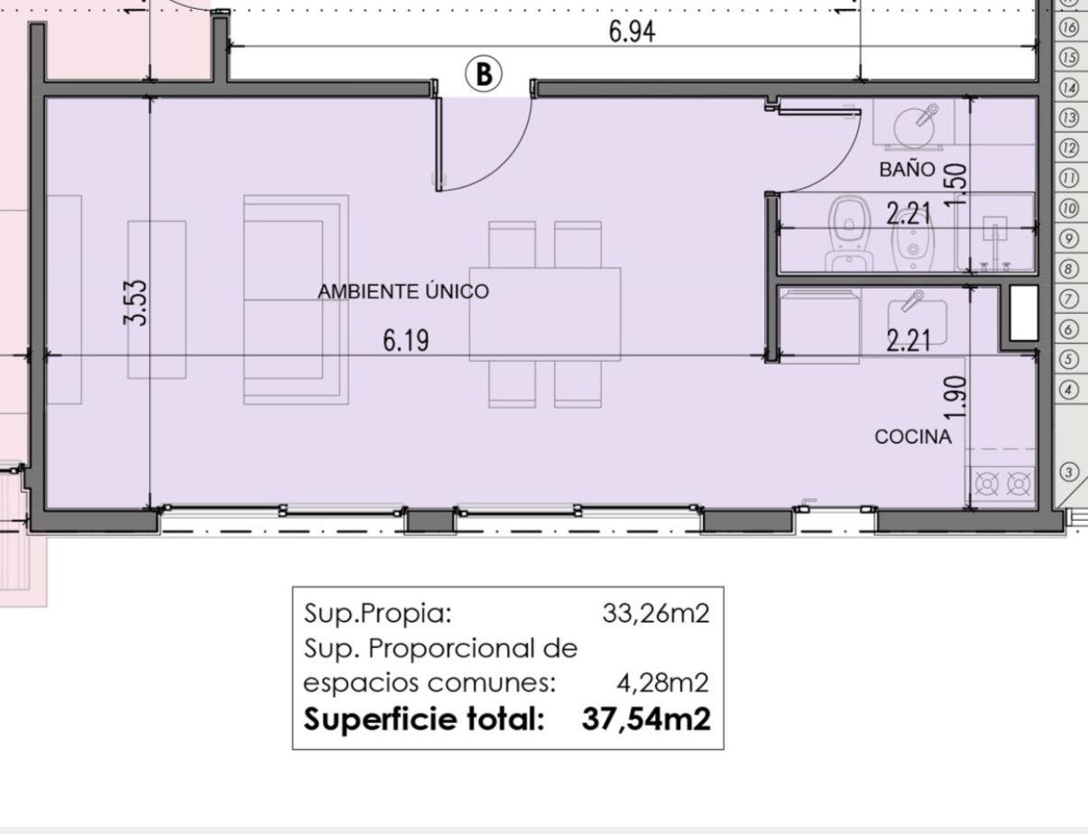 Monoambiente en pozo a la venta