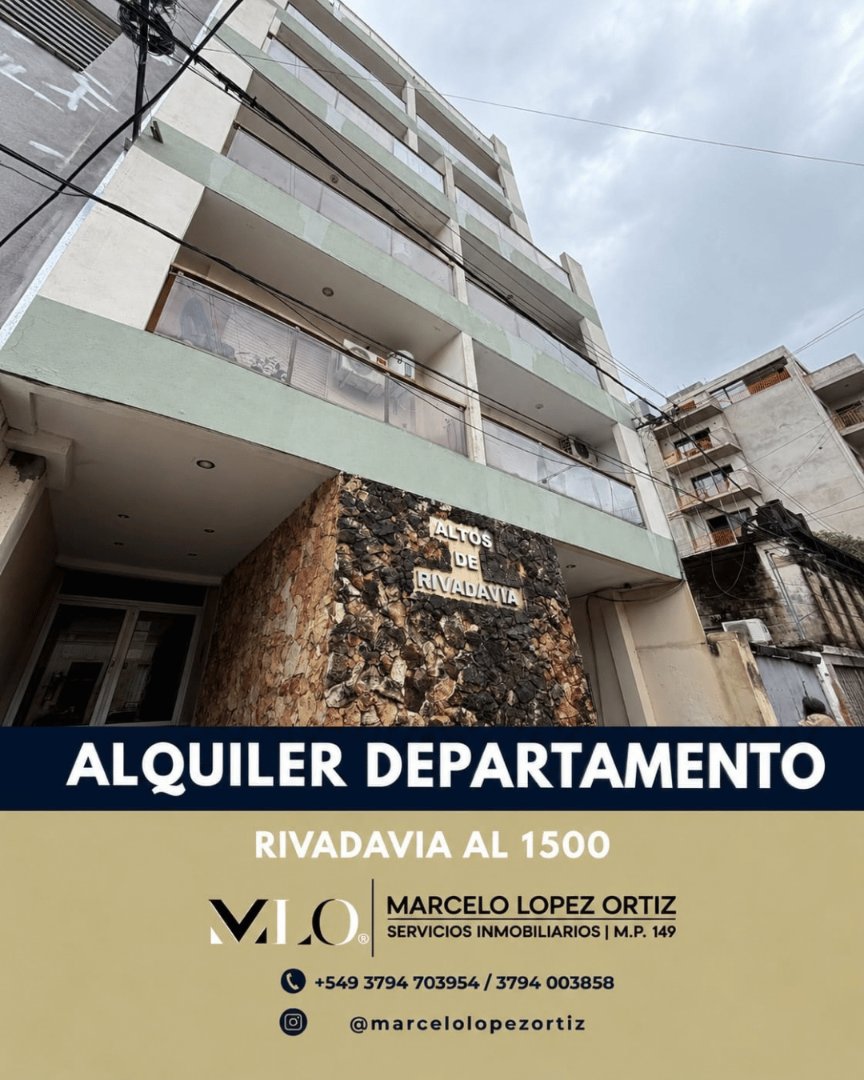 ALQUILER DEPARTAMENTO DE UN DORMITORIO - EDIFICIO ALTOS DE RIVADAVIA